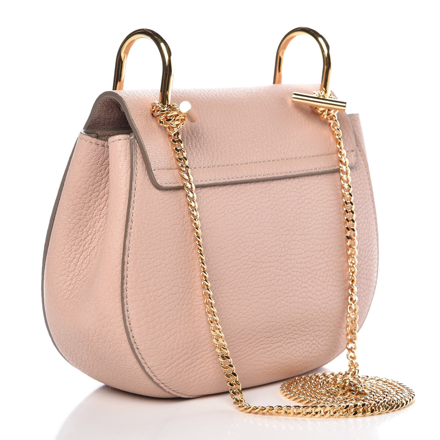 Grained Lambskin Mini Drew Shoulder Bag Cement Pink