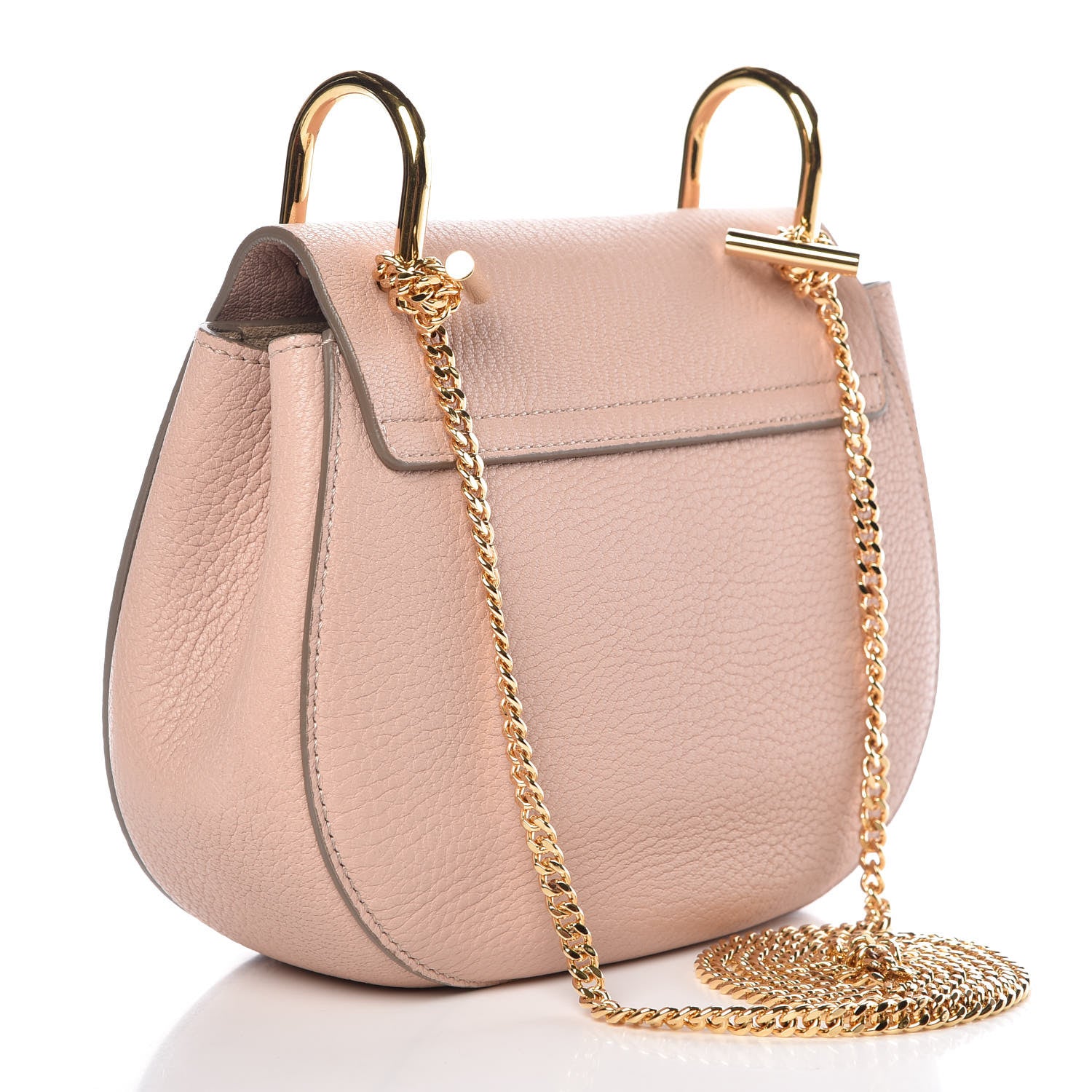 Chloe Grained Lambskin Mini Drew Shoulder Bag Cement Pink 3 of 9