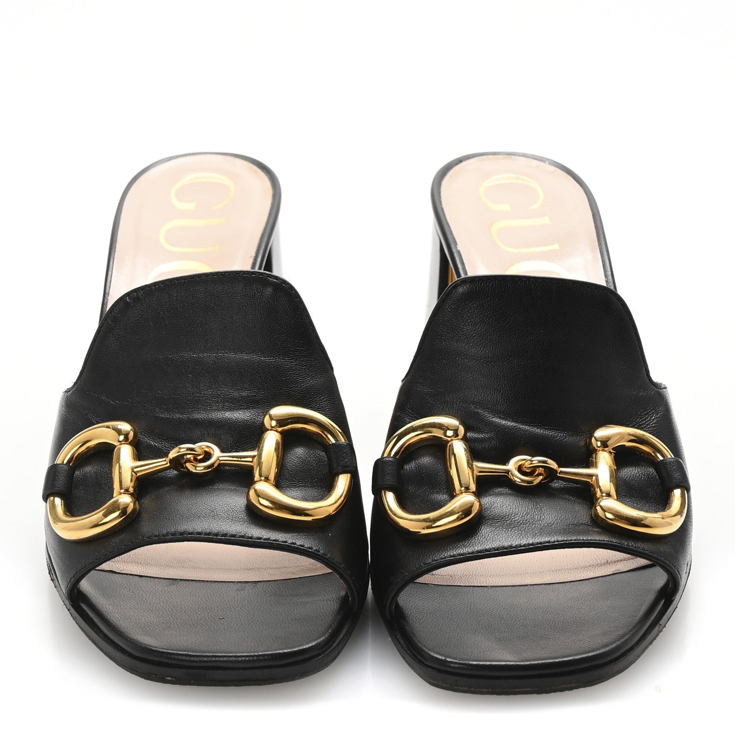 Nappa Horsebit 75mm Slide Sandals 35 Black