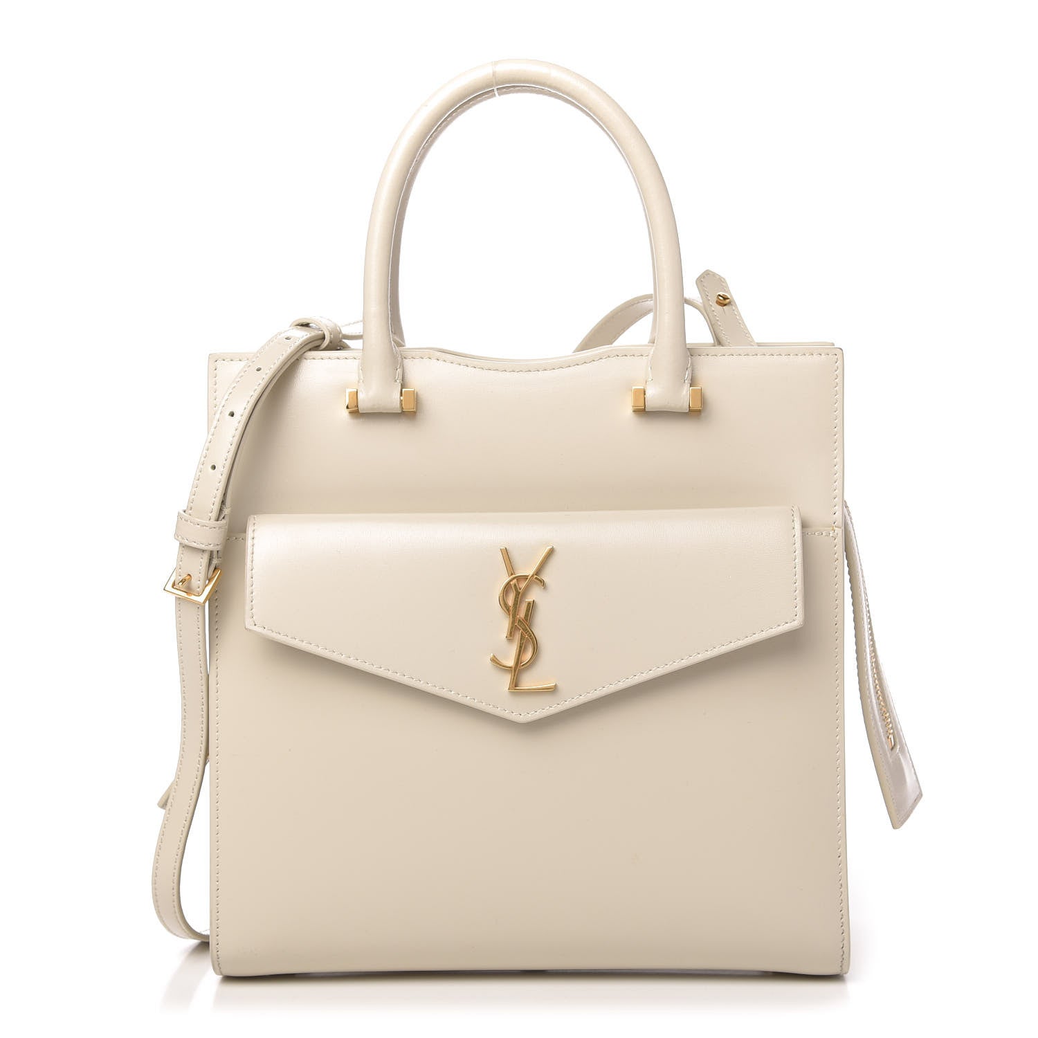 Saint Laurent Shiny Calfskin Small Uptown Tote Porcellana 1 of 9