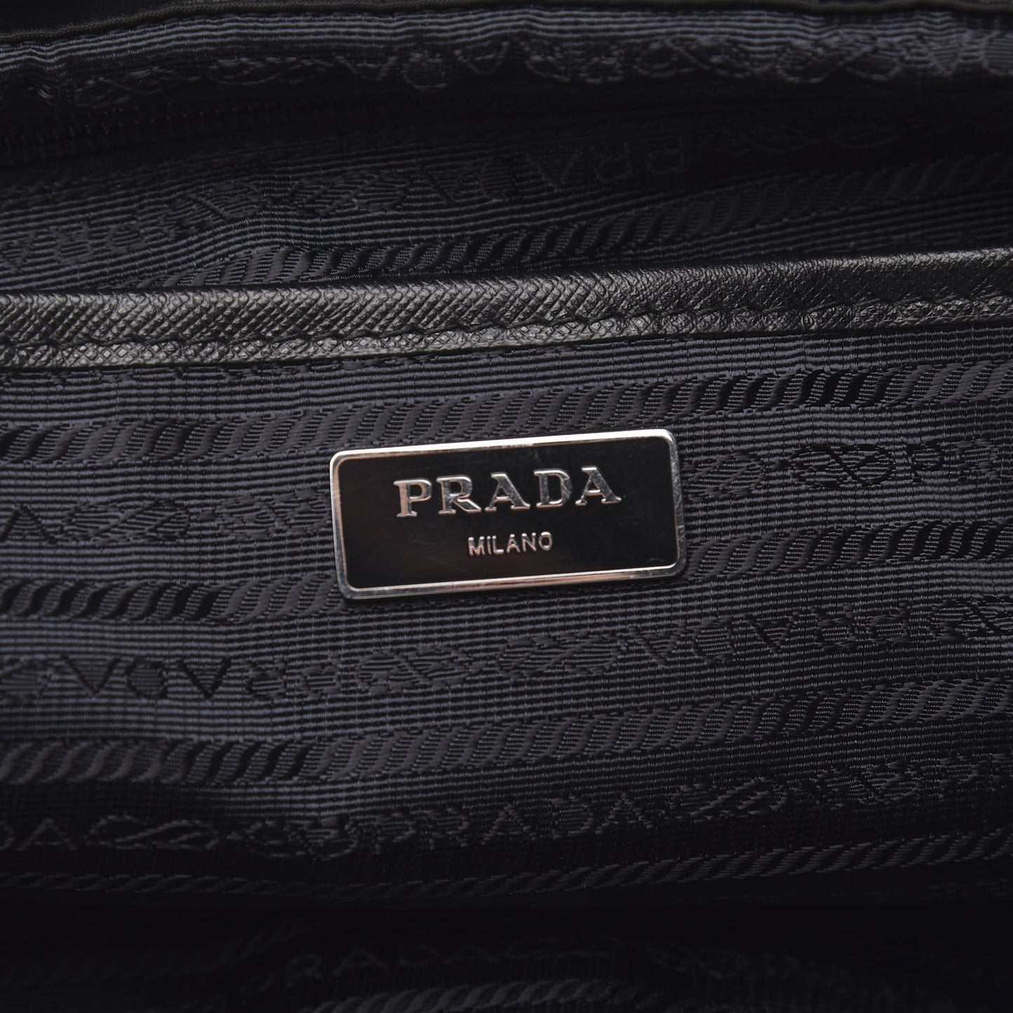 Tessuto Nylon Saffiano Medium Backpack Black