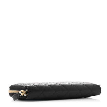 Chanel Caviar Quilted Large Gusset Zip Around Wallet Black 4 of 14