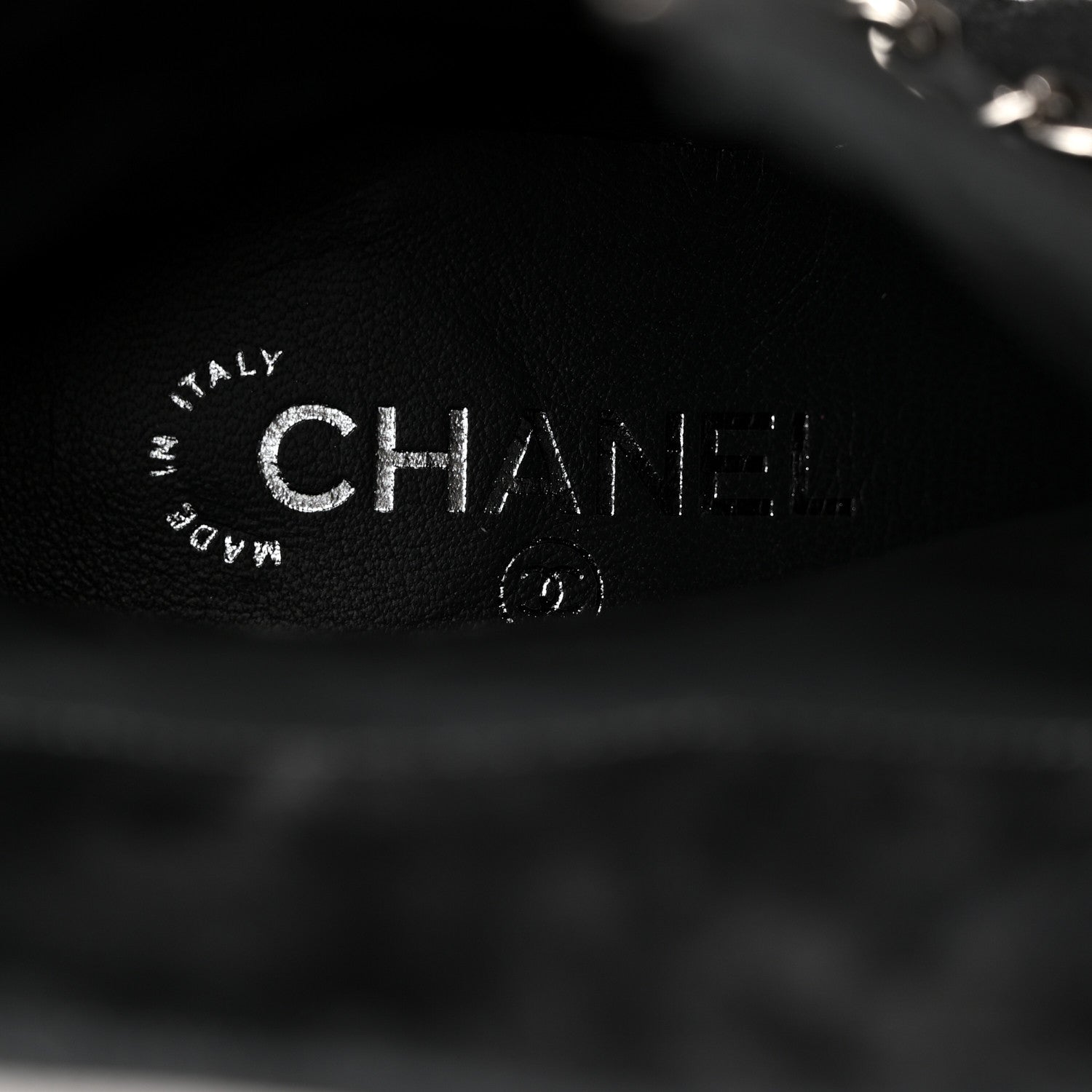 Chanel Suede Calfskin Chain CC Cap Toe Short Boots 39 Dark Grey 9 of 9
