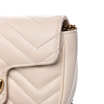Gucci Calfskin Matelasse Super Mini GG Marmont Shoulder Bag White 10 of 17