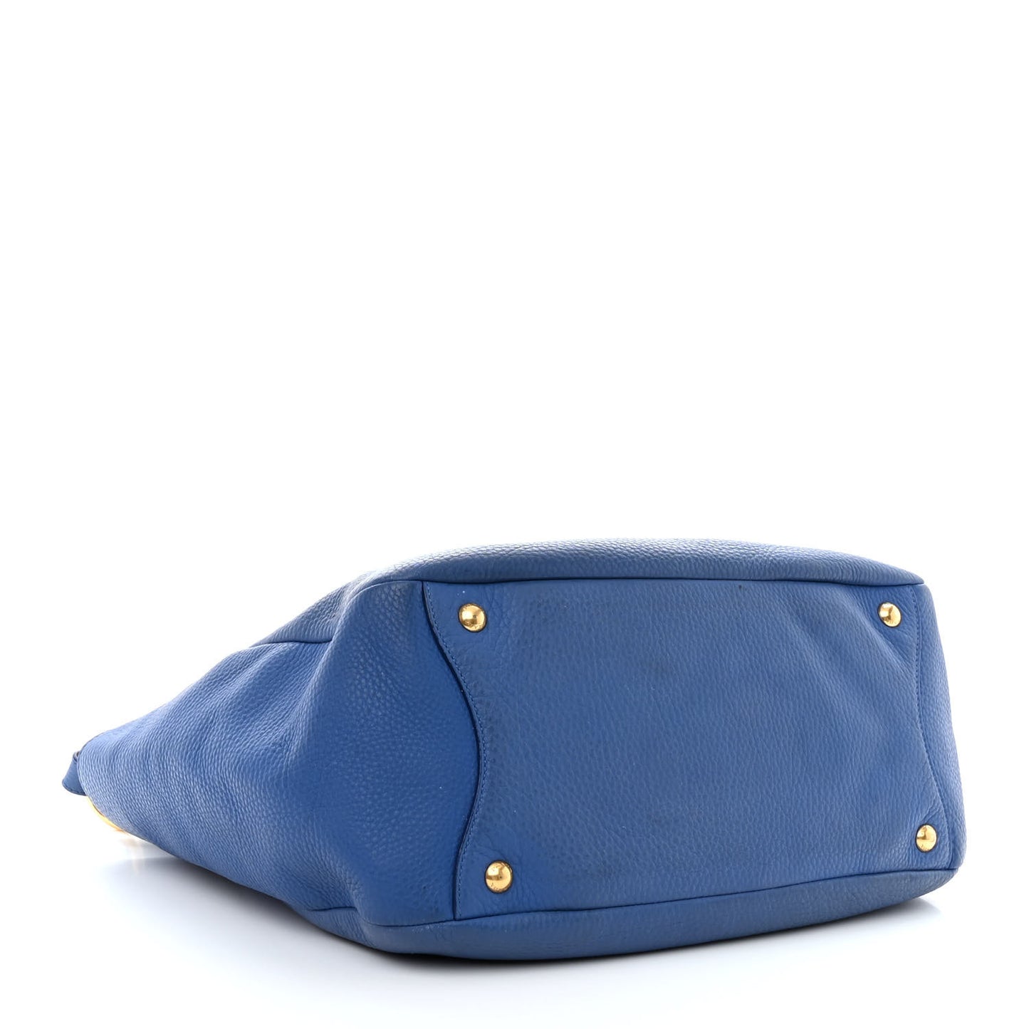 Vitello Daino Side Pocket Hobo Azzurro