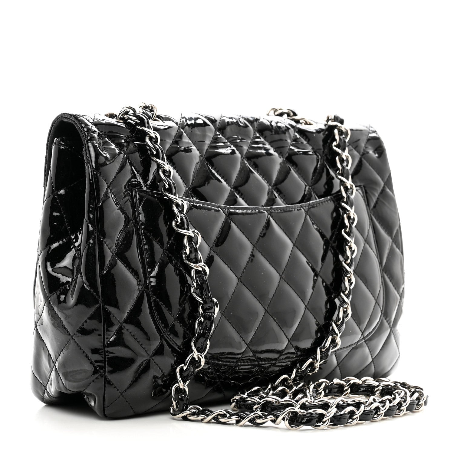 Chanel Patent Quilted Jumbo Single Flap Black 3 of 13