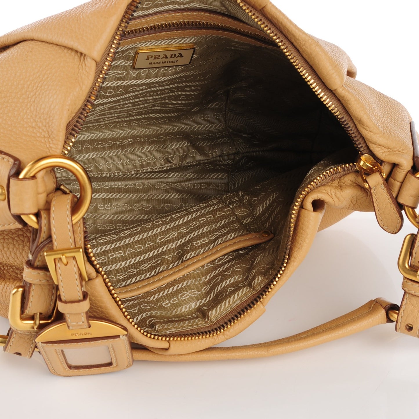 Vitello Daino Shoulder Bag Sabbia