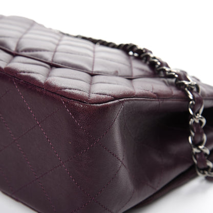 Chanel Lambskin Quilted Jumbo Double Flap Dark Purple 12 of 15