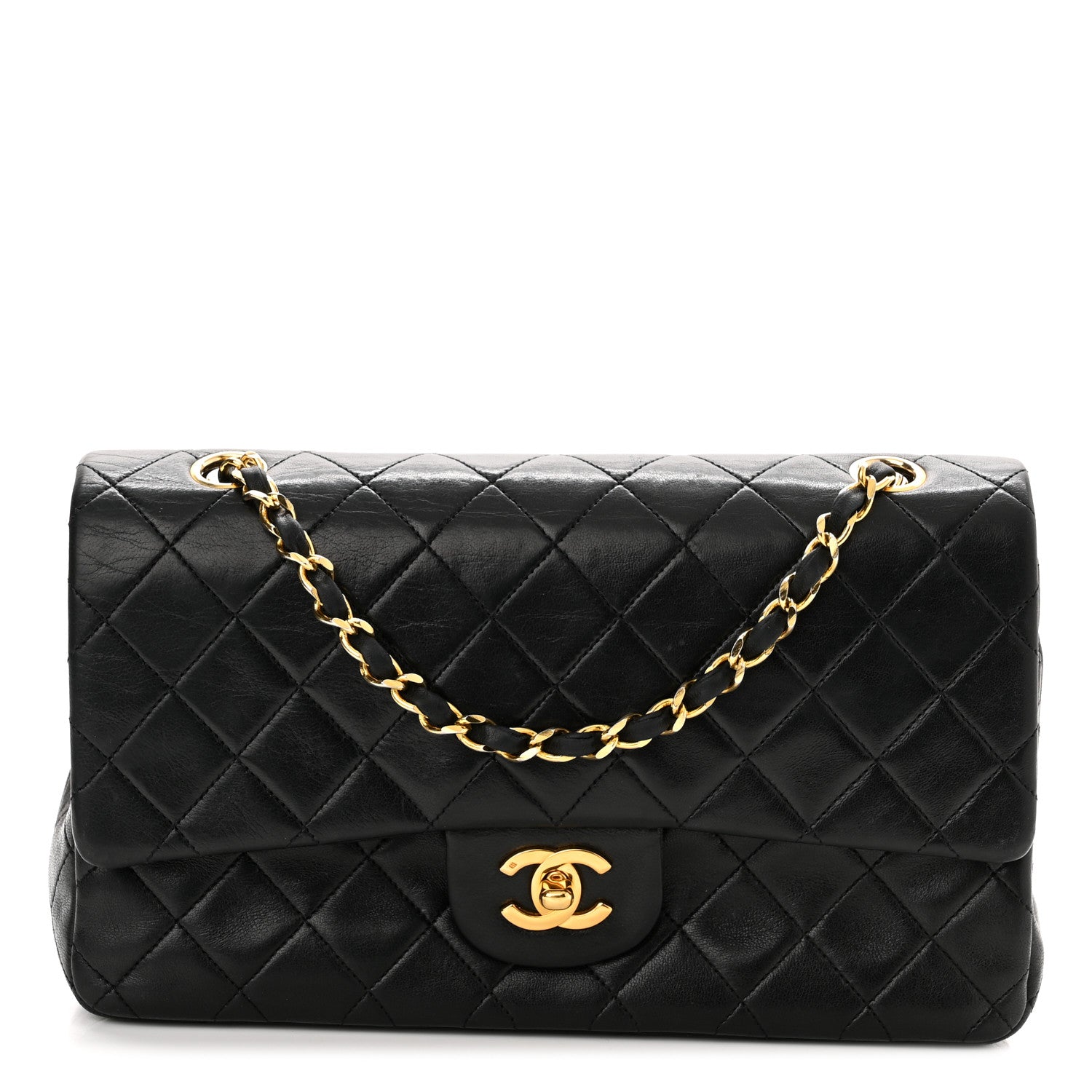Chanel Lambskin Quilted Medium Double Flap Black 1 of 11