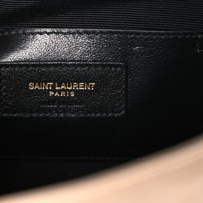 Saint Laurent Grain De Poudre Textured Mixed Matelasse Triquilt Small Monogram Satchel Dark Beige 6 of 10