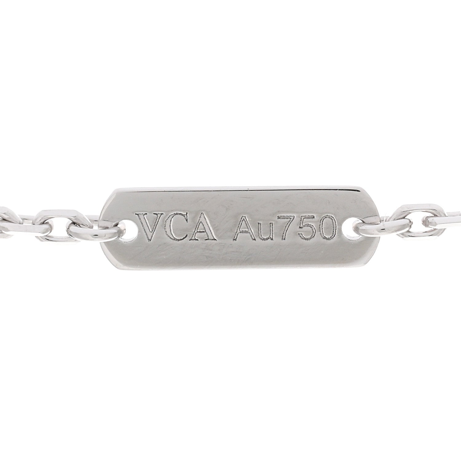 Van Cleef & Arpels 18K White Gold Mother of Pearl Vintage Alhambra Pendant Necklace 5 of 6