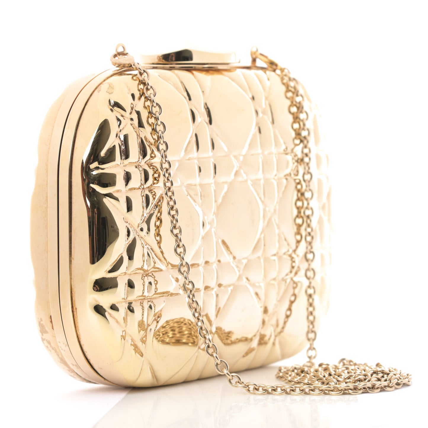 Metal Cannage Clutch Bag Gold