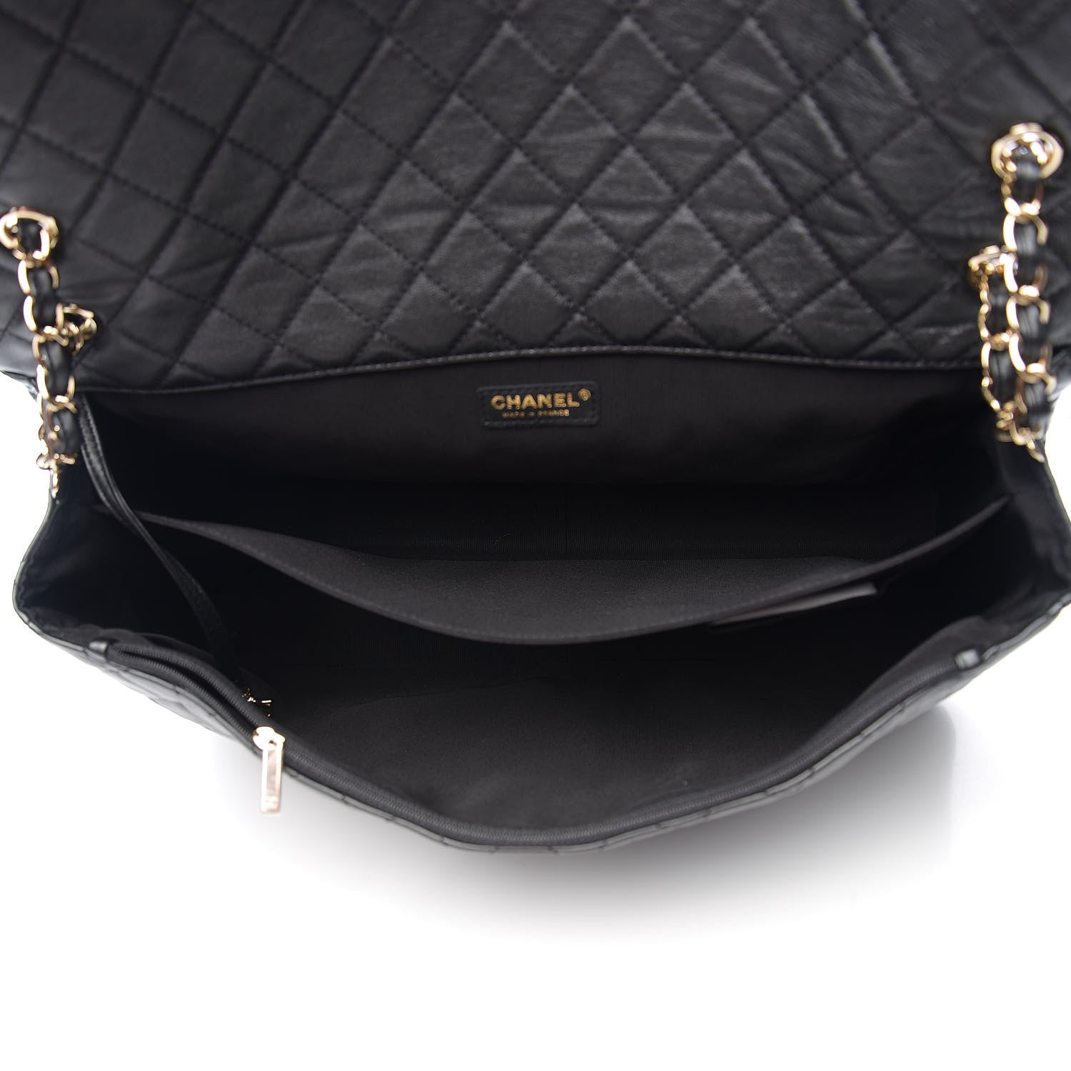 Chanel Calfskin Quilted XXL Travel Flap Bag Black 4 of 10