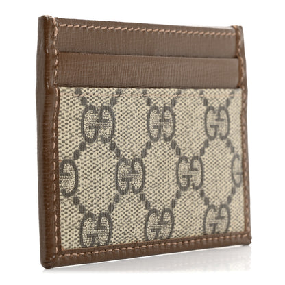 Gucci GG Supreme Monogram Azalea Calfskin Retro Interlocking G Card Holder Beige Ebony Brown Sugar 3 of 7