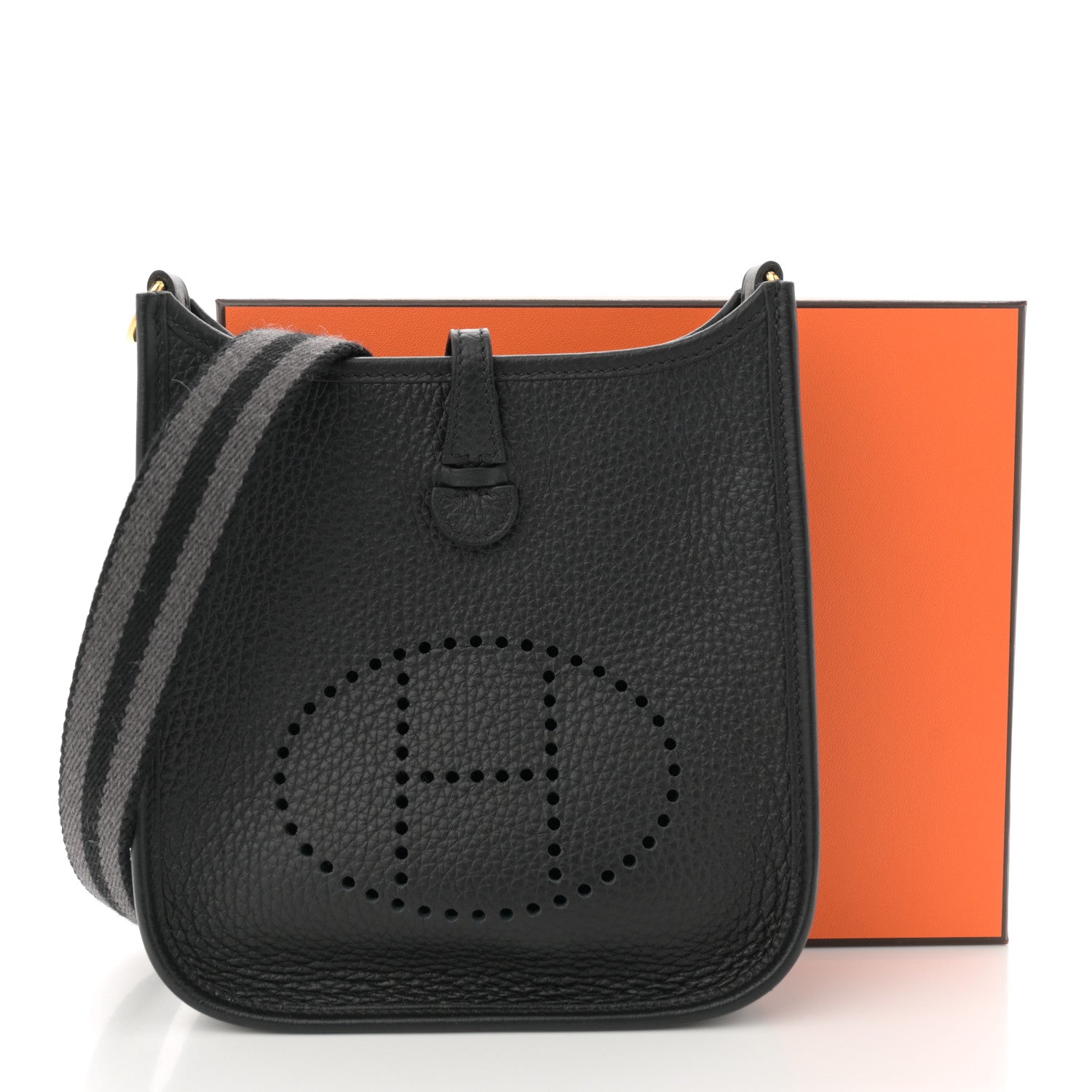 Hermes Taurillon Clemence Evelyne TPM Black Gris Meyer 11 of 11