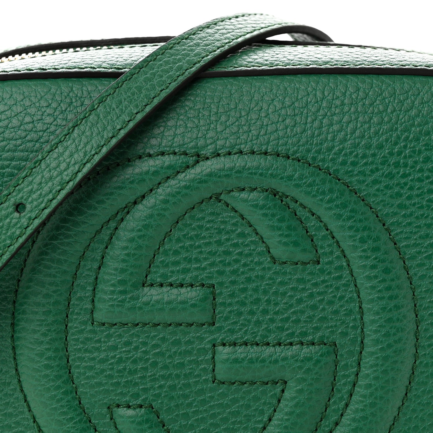 Gucci Pebbled Calfskin Small Soho Disco Bag Emerald Green 8 of 10