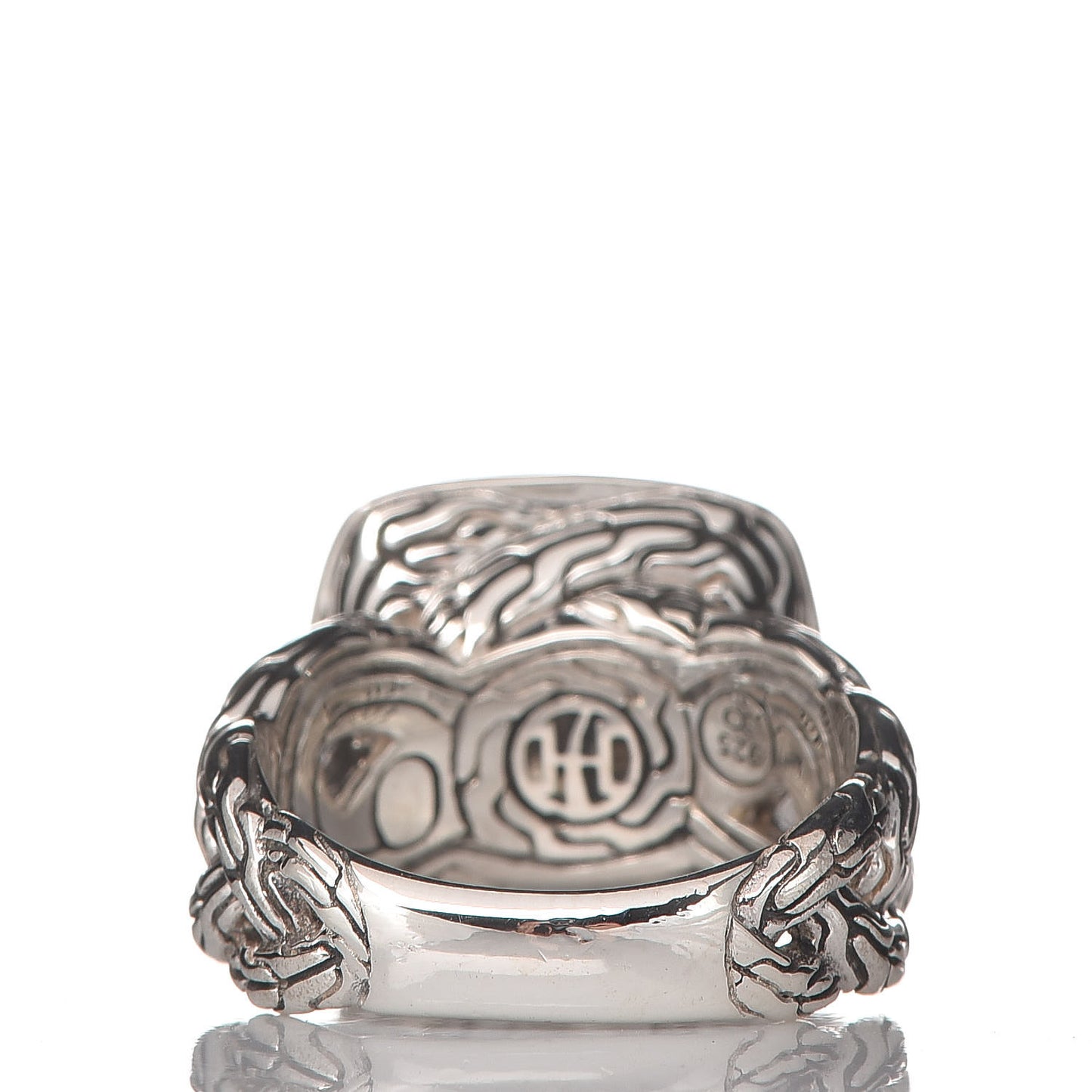 Sterling Silver Amethyst Small Lava Classic Chain Ring 52 6
