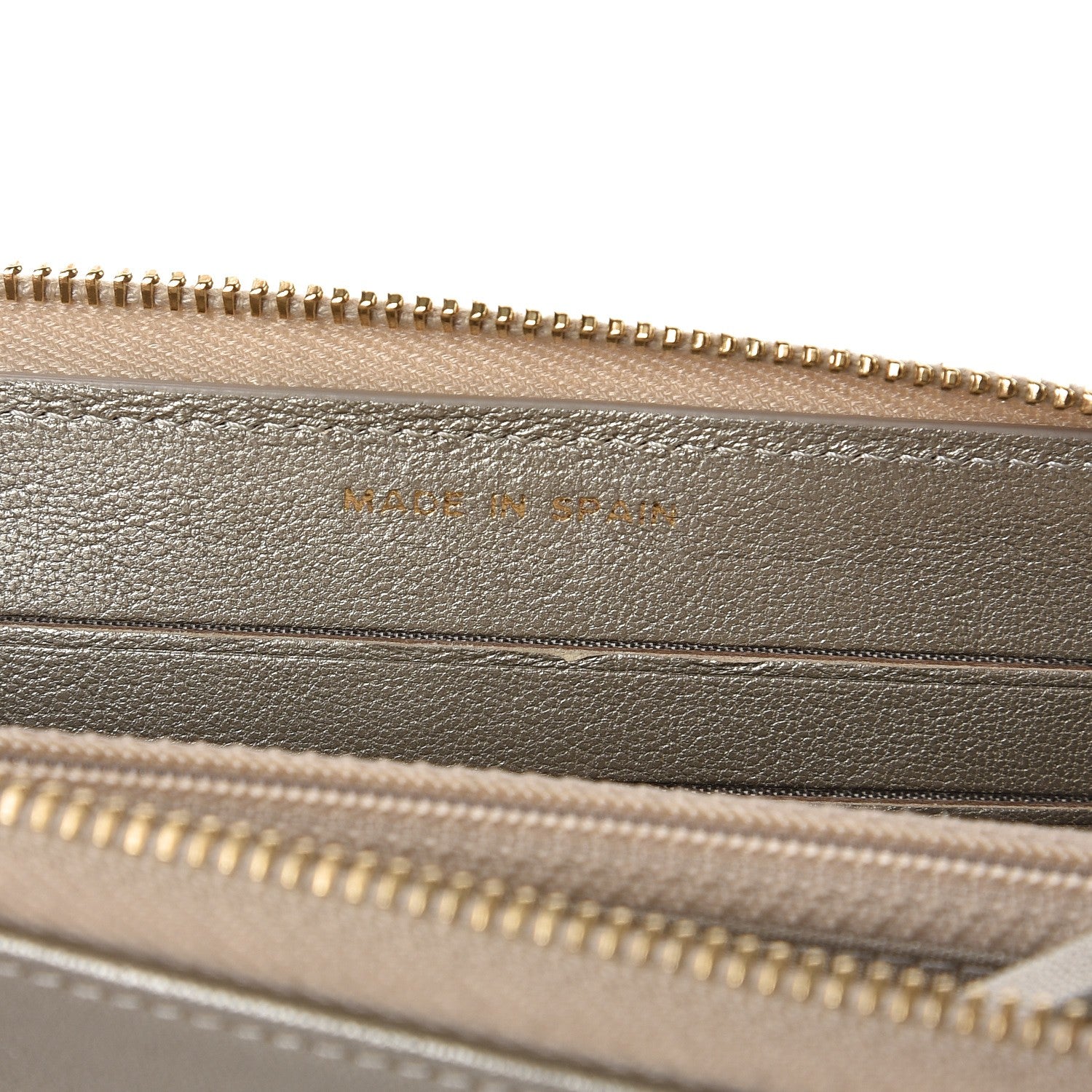 Chanel Metallic Sheepskin Quilted Mademoiselle Vintage Zip Around Wallet Light Gold 7 of 9