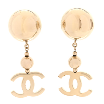 Chanel Metal CC Drop Earrings Gold 1 of 5