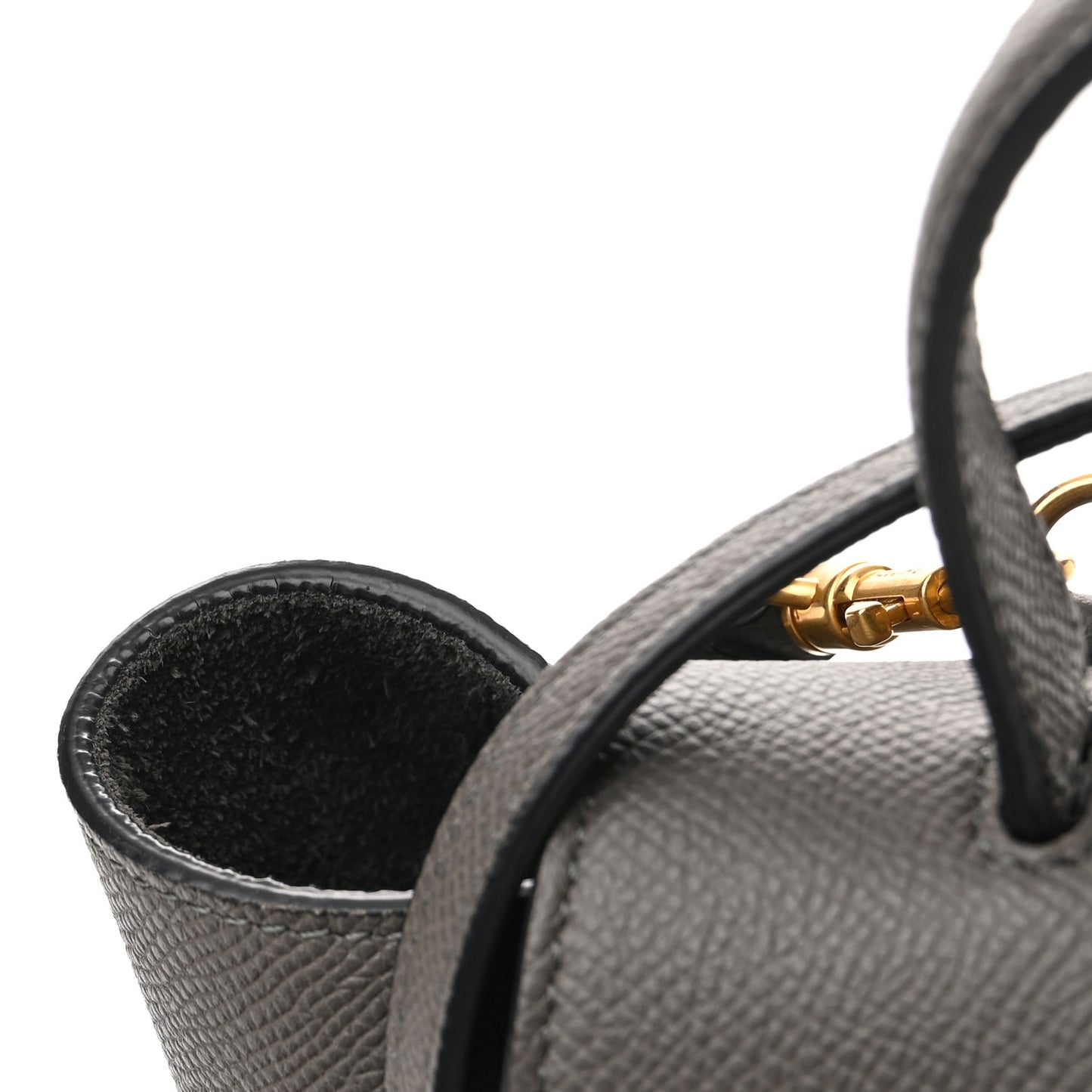 Grained Calfskin Nano Belt Bag Grey