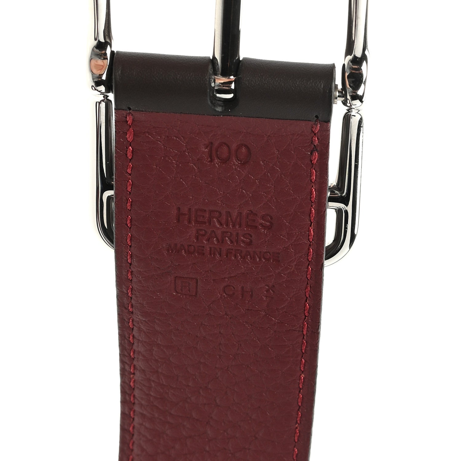 Hermes Box Togo 32mm Cape Cod Belt 100 40 Brown Rouge H 3 of 4