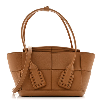 Bottega Veneta Grained Calfskin Maxi Intrecciato Mini Arco Caramel 1 of 11