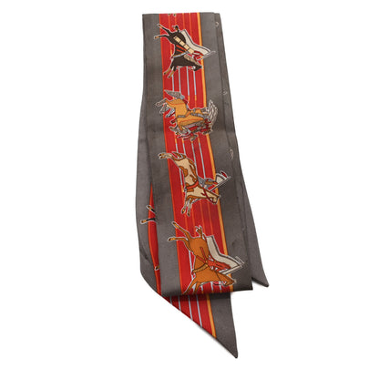 Hermes Silk Pani La Shar Pawnee Twilly Etoupe Rouge Orange 4 of 4