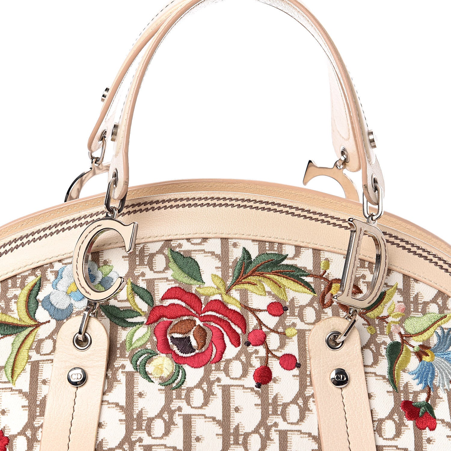 Christian Dior Monogram Vintage Flowers Bowler Beige 11 of 11