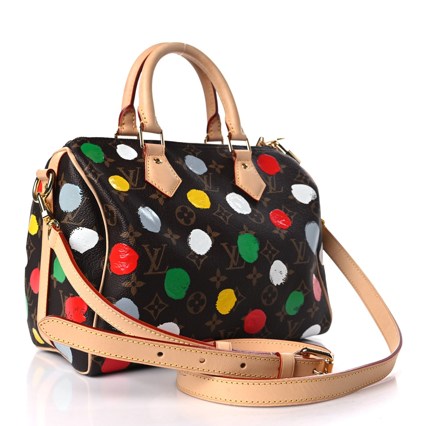 LV X YK Monogram Speedy Bandouliere 25 Multicolor