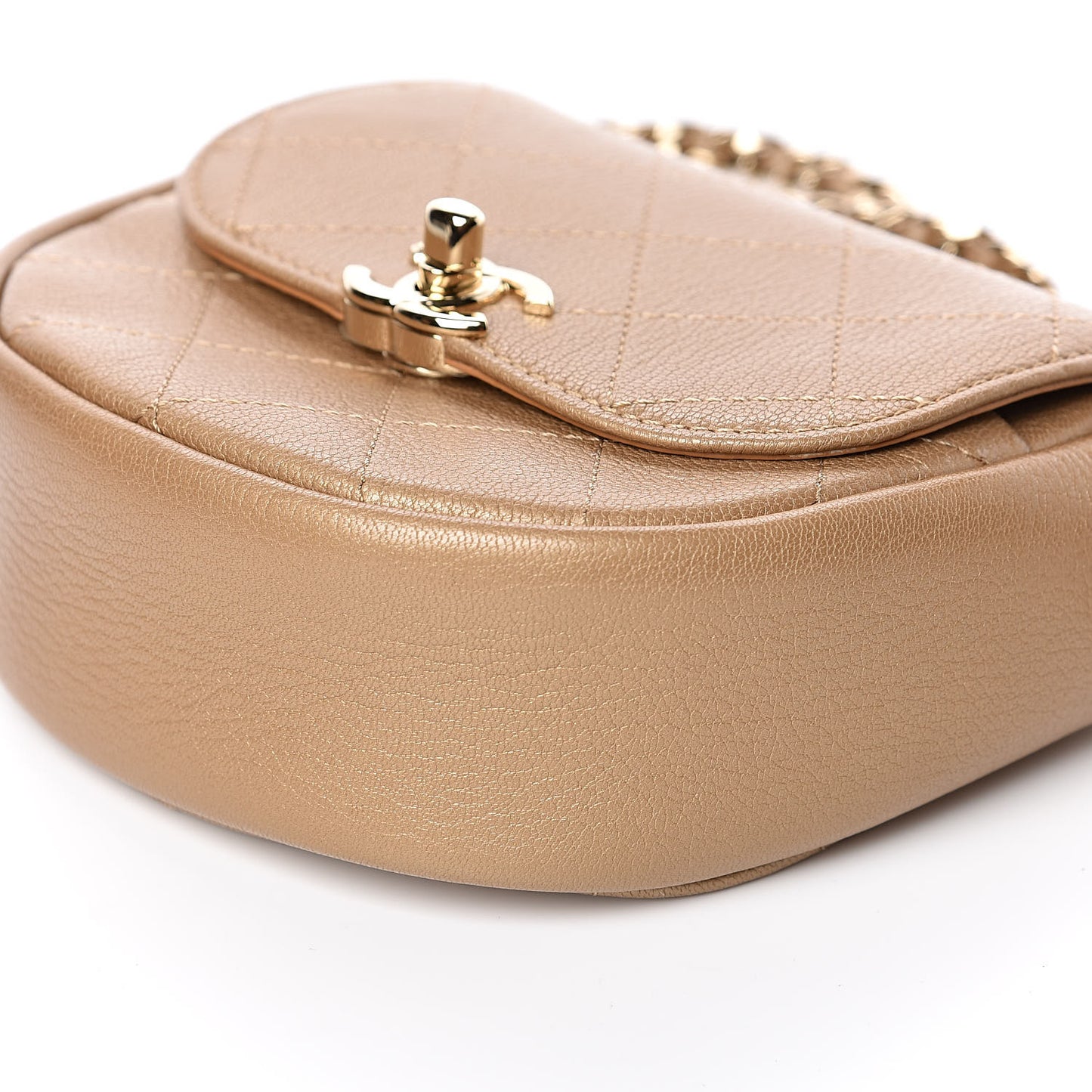 Goatskin Stitched Casual Trip Messenger Flap Beige