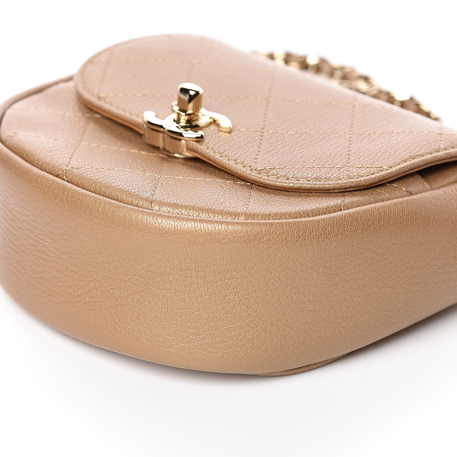 Chanel Goatskin Stitched Casual Trip Messenger Flap Beige 9 of 11