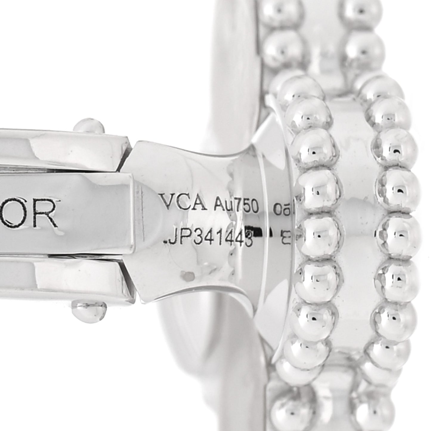 18K White Gold Guilloche Vintage Alhambra Earrings