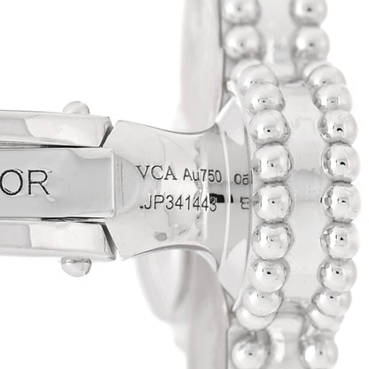 Van Cleef & Arpels 18K White Gold Guilloche Vintage Alhambra Earrings 4 of 5