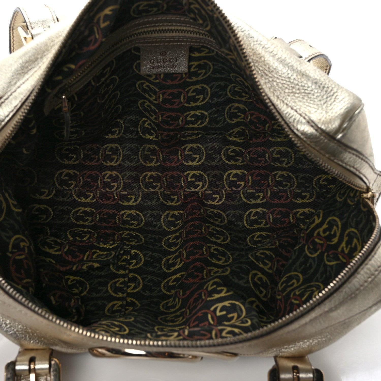 Gucci Metallic Calfskin Medium Britt Boston Gold 4 of 10