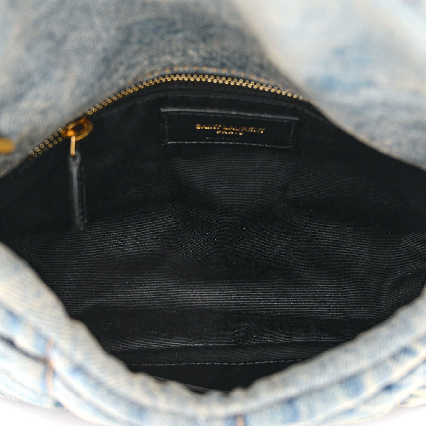 Denim Quilted Toy Loulou Puffer Monogram Chain Satchel Blue Cinnamon