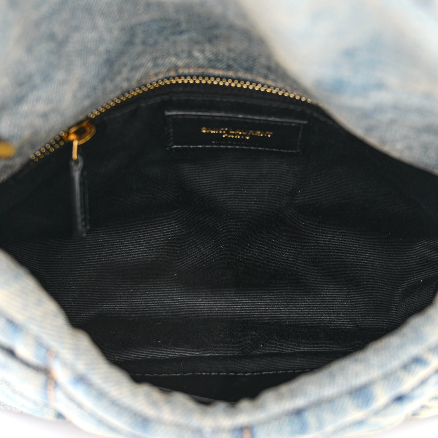 Saint Laurent Denim Quilted Toy Loulou Puffer Monogram Chain Satchel Blue Cinnamon 5 of 11