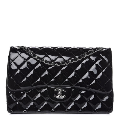 Chanel Patent Quilted Jumbo Double Flap Black 1 of 10