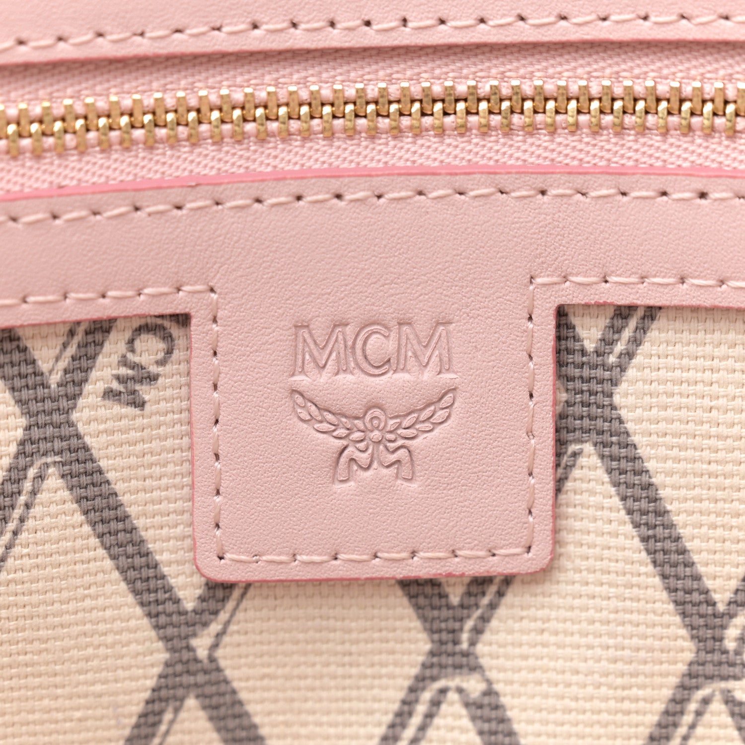 MCM Visetos Toni Shopper Tote Powder Pink 6 of 13