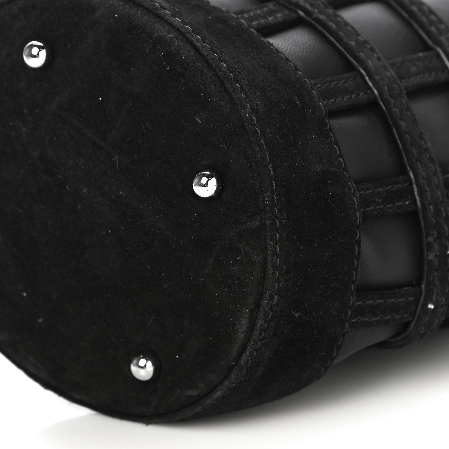 Suede Calfskin Roxy Mini Bucket Bag Black