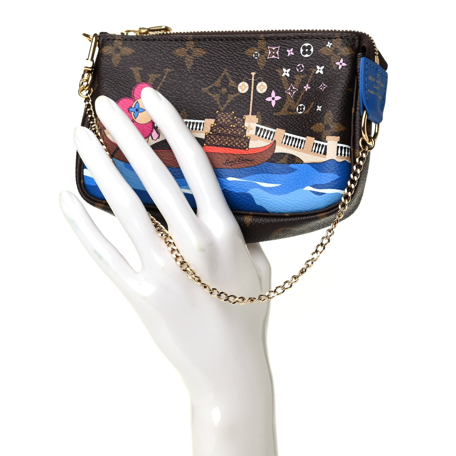 Louis Vuitton Monogram 2019 Christmas Animation Mini Venice Pochette Accessories Blue 2 of 8