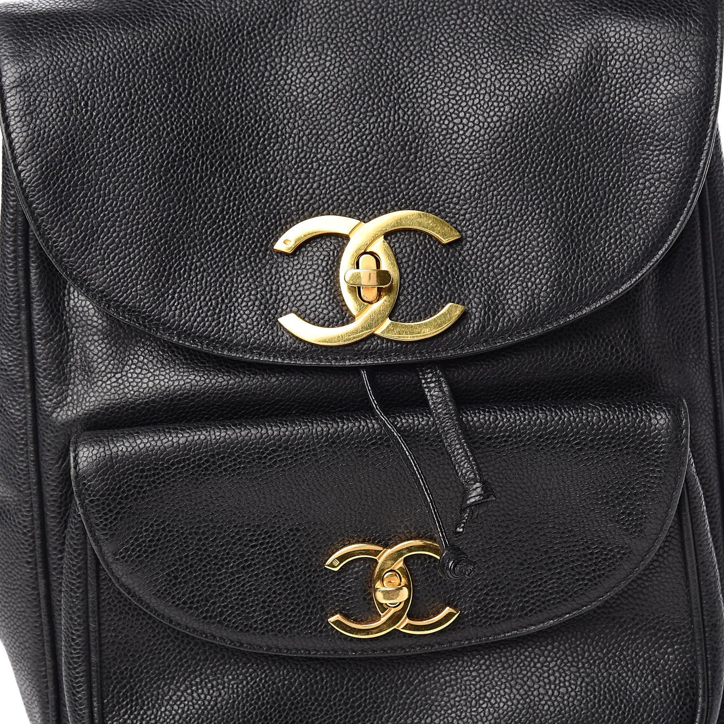 Caviar Drawstring Backpack Black