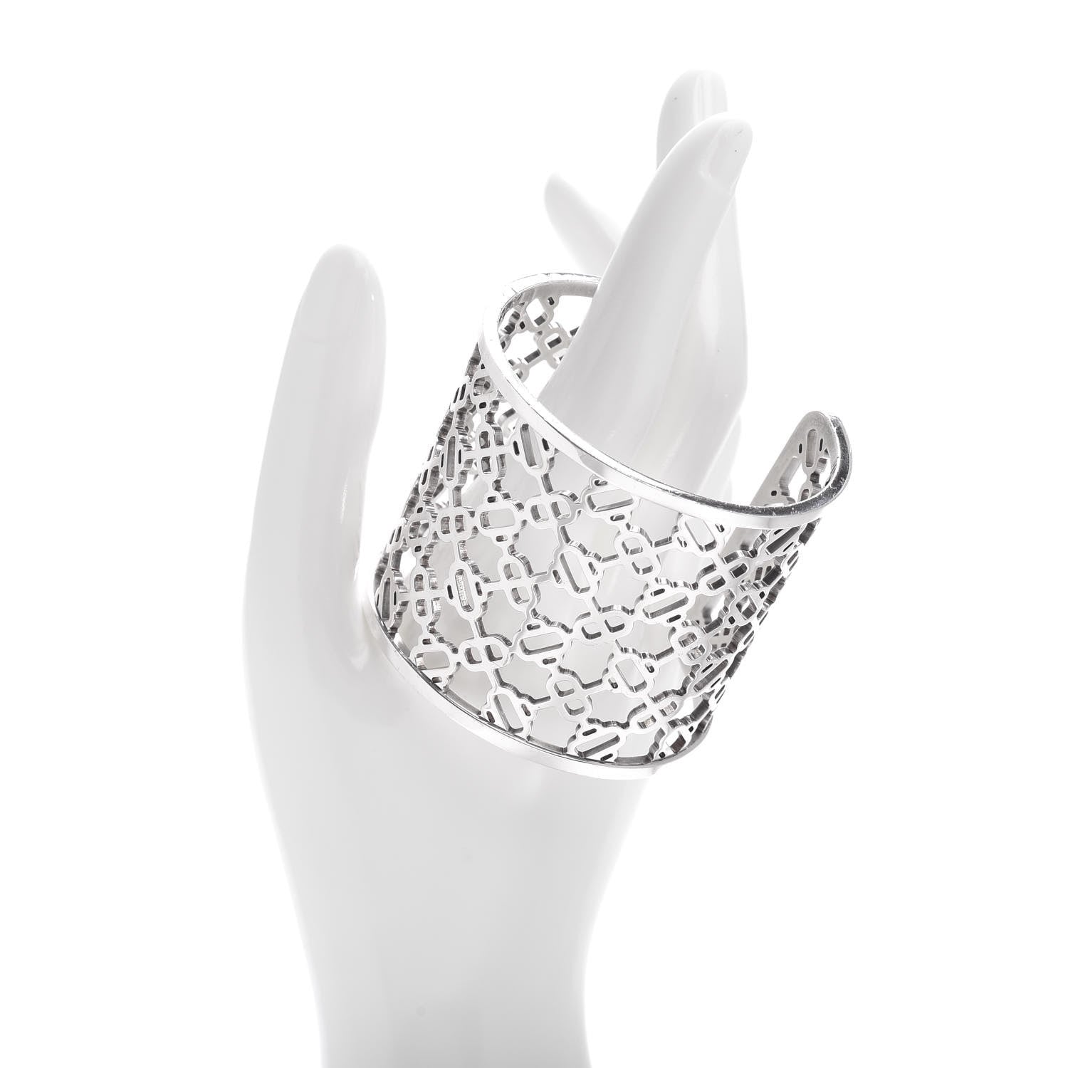 Hermes Sterling Silver Passerelle Chaine d'Ancre Cuff Bracelet LG 2 of 4
