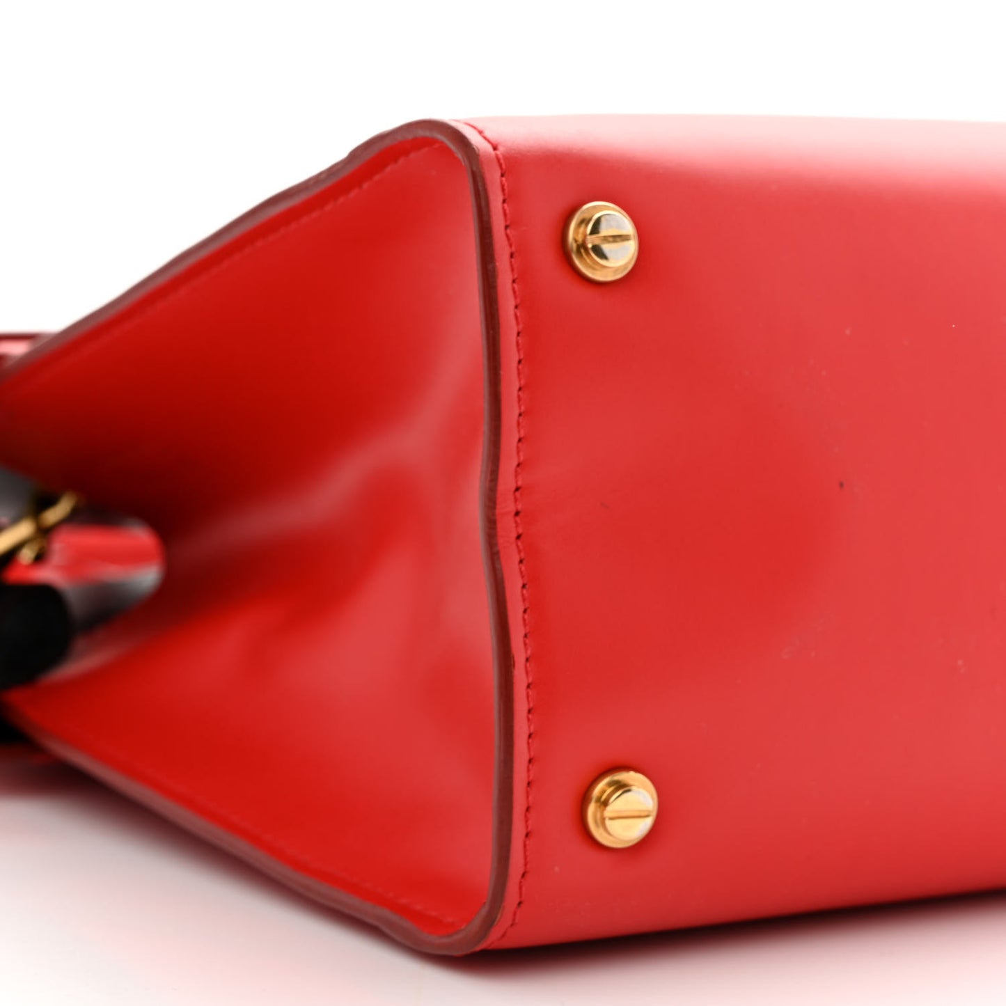 Smooth Calfskin Small Horizon Satchel Red