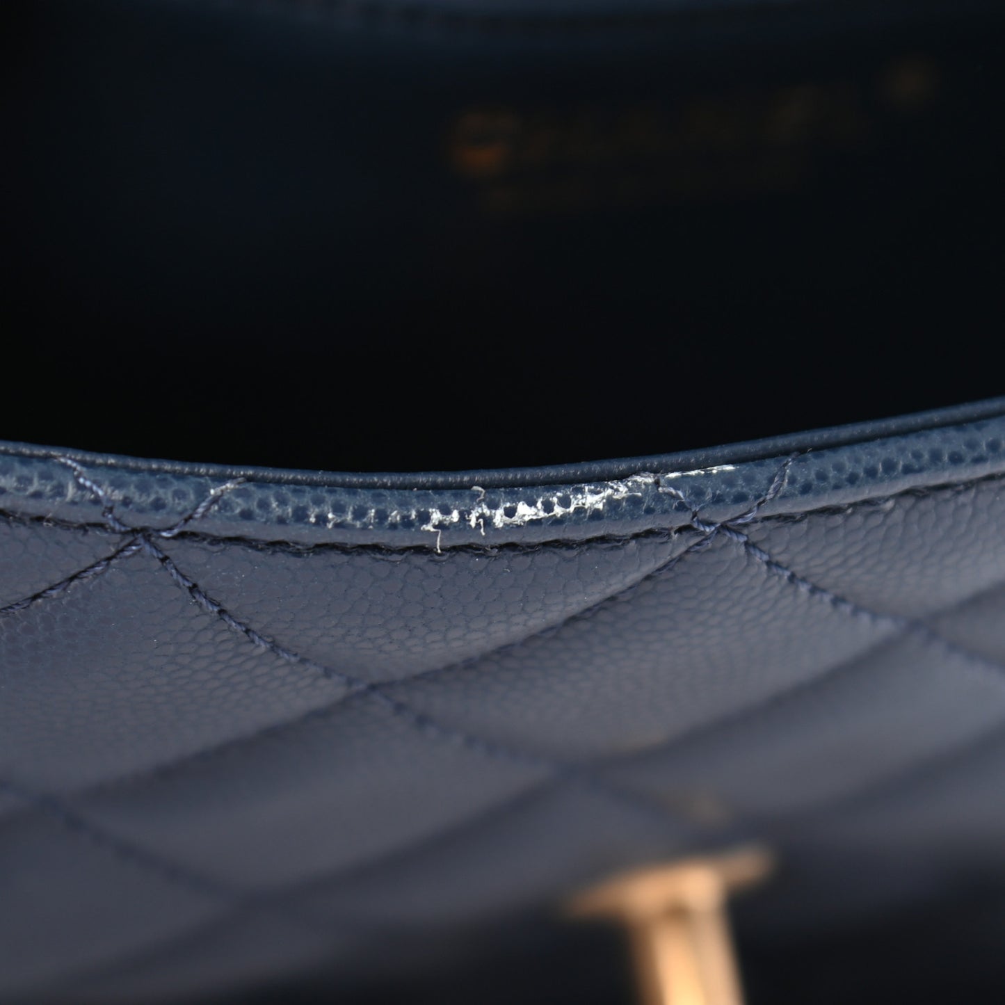 Caviar Quilted Medium Sweet Classic Flap Navy Blue