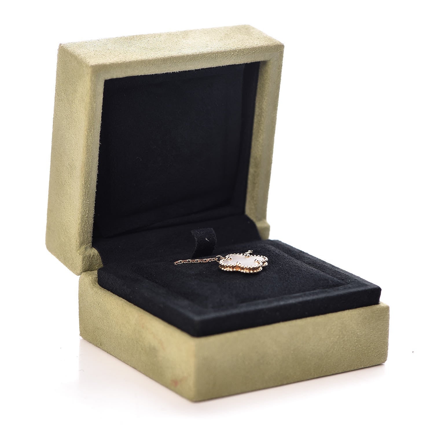 Van Cleef & Arpels 18K Yellow Gold Mother of Pearl Vintage Alhambra Pendant Necklace 8 of 8