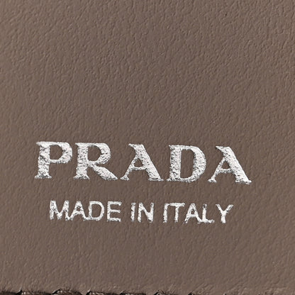Prada Vitello Daino Metal Compact Snap Bi-Fold Wallet Argilla 6 of 6