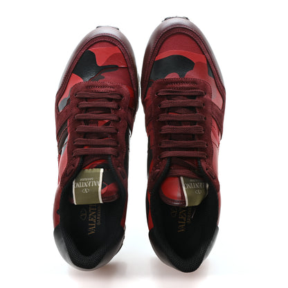 Valentino Garavani Nappa Suede Camouflage Mens Rockrunner Sneakers 43 Rubin Scarlet 2 of 9