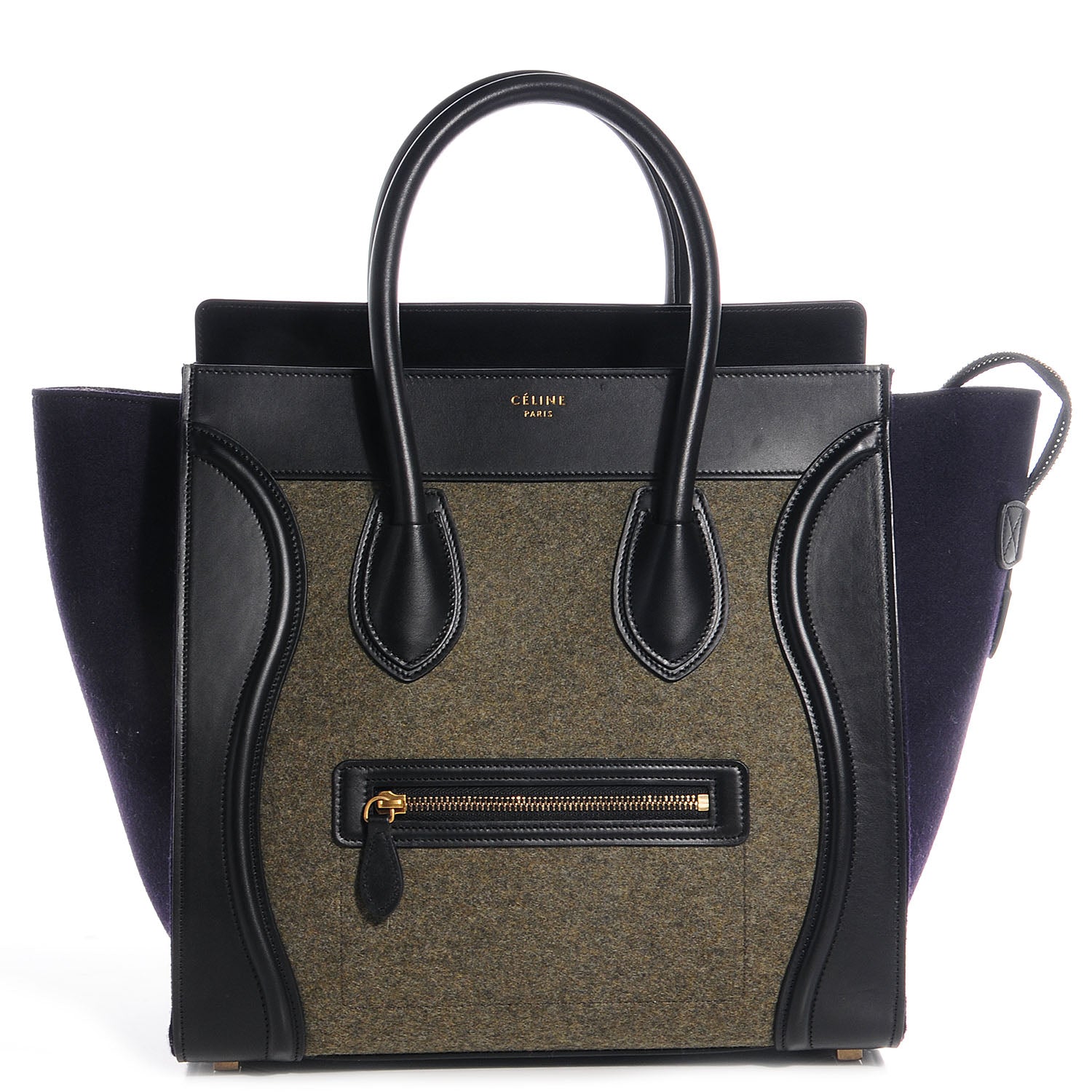 Celine Smooth Calfskin Felt Mini Tri-Color Luggage Grey Blue Black 1 of 8