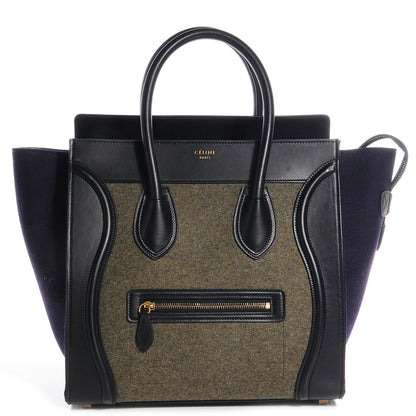 Celine Smooth Calfskin Felt Mini Tri-Color Luggage Grey Blue Black 1 of 8