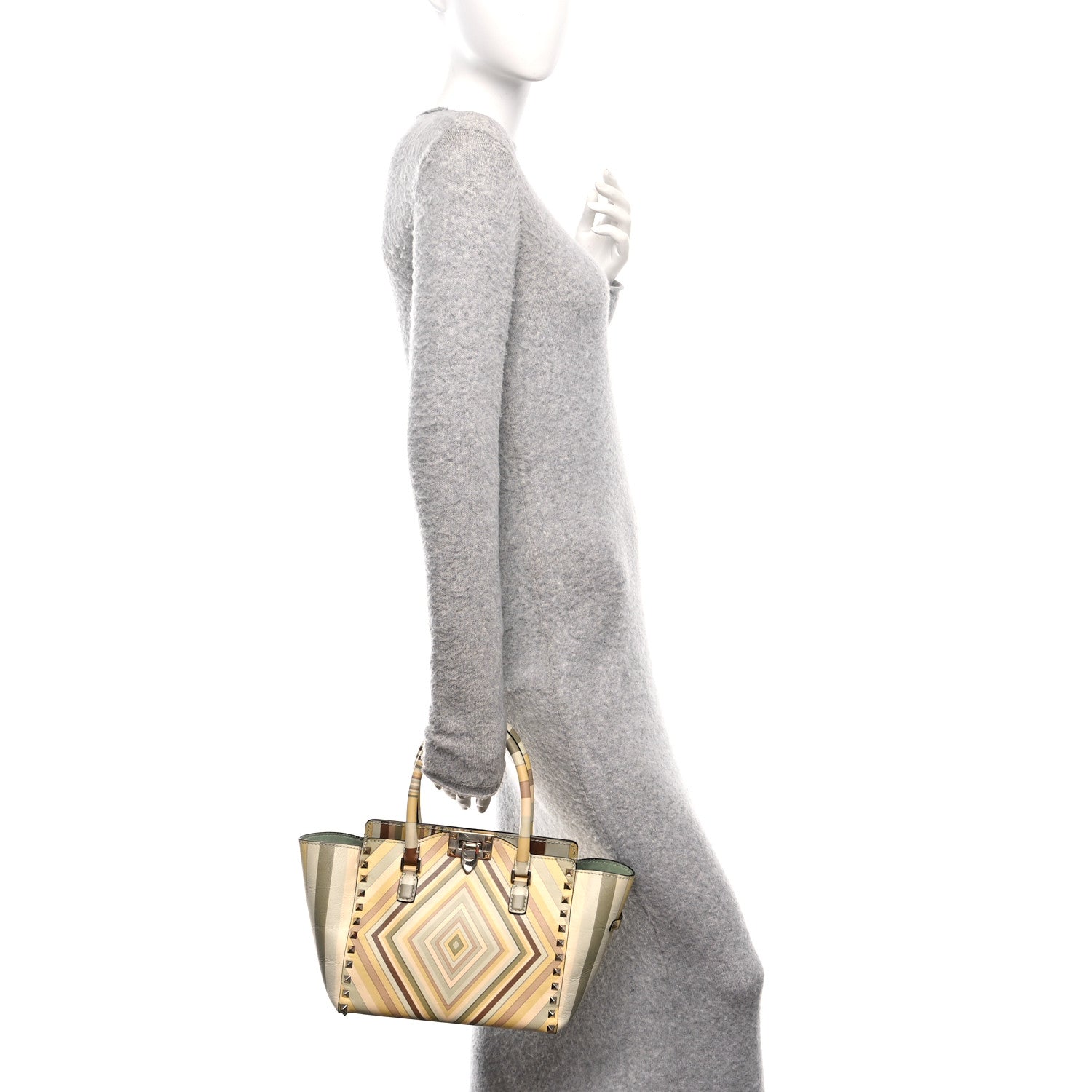 Valentino Garavani Vitello Native Couture 1975 Small Rockstud Double Handle Tote Multicolor 2 of 9